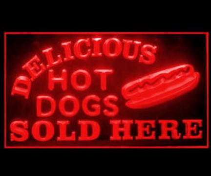 Delicious Hot Dogs Sold Here LED Neon Sign